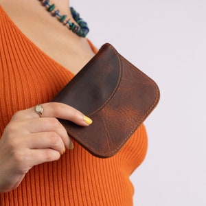 Small Leather Wallet for Women - Women's Wallet - Handcrafted Ladies Wallet - Gift Ideas - Minimalist Leather Wallet