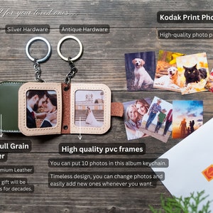 Mini Photo Album Keychain, Personalized Gift, Gift for Her, Him, Personalized Photo Album Keyring, Mother Day's Gift, Gift For Mom image 2