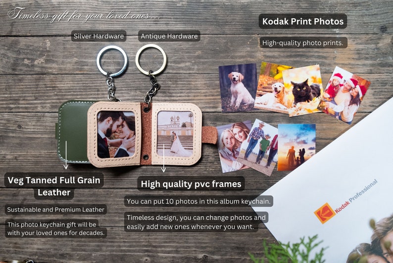 Mini Photo Album Keychain, Personalized Gift, Gift for Her, Him, Personalized Photo Album Keyring, Mother Day's Gift, Gift For Mom image 2