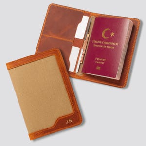 Personalized Leather Passport Holder &  Leather Passport Cover, Embossed Leather Travel Wallet, Anniversary Gift, Custom Gift for Family