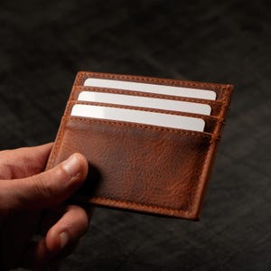 Portefeuille en cuir, porte-cartes minimaliste, porte-cartes à personnaliser, anniversaire du cuir, portefeuille fin en cuir, cadeau pour papa, petit ami