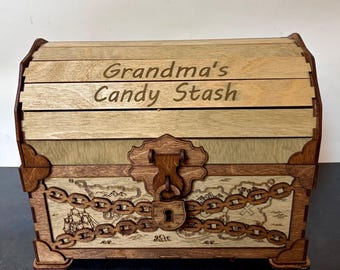 Personalized Treasure Chest for Kids | Custom Wooden Keepsake Box | Grandchild Birthday Gift | Memory Box | Pirate Treasure Chest