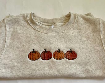 Embroidered Toddler Sweatshirt | Cozy Pumpkin Fall Design | Neutral Autumn Baby Clothes
