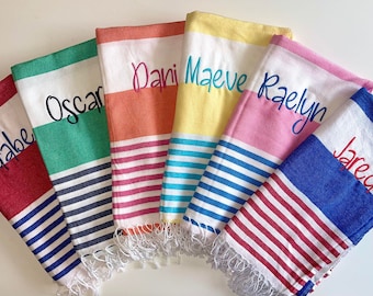 Large Turkish Quick Dry Towels Custom Name Custom Embroidery