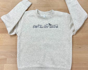 Construction Trucks Embroidery Design - Youth Sweatshirt or Hoodie