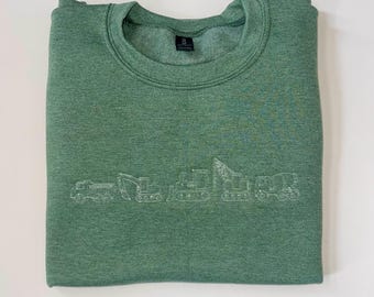Adult Construction Trucks Embroidery Sweatshirt – Mom or Dad Matching