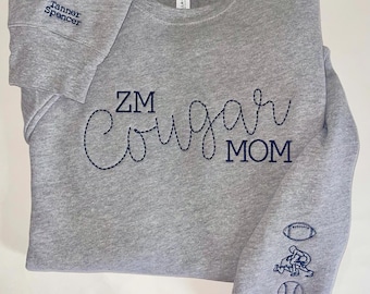 Custom Embroidered Sports Team Sweatshirt, Personalized Fan Gift