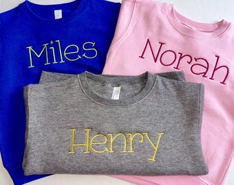Personalized Toddler Sweatshirt – Embroidered Name, Cozy Gift