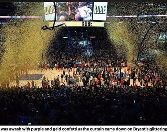 Kobe Bryant Final Lakers Game Used Confetti Last Season Ticket