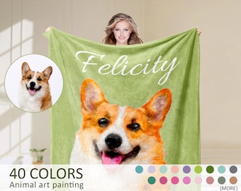 Custom Pet Blanket Using Pet Photo + Name Custom Dog/Cat Blanket Personalized Dog Blanket Cat Picture Blanket Pet Photo Blanket Dog Dad Gift