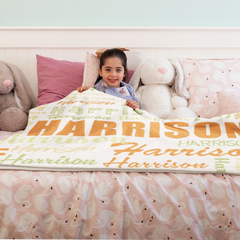 Personalized Blanket for Kids, Baby 30 x 40 20 Colors & 3 Size Options Custom Fleece Nursery Blanket for Newborn, Kids, Swaddle image 6