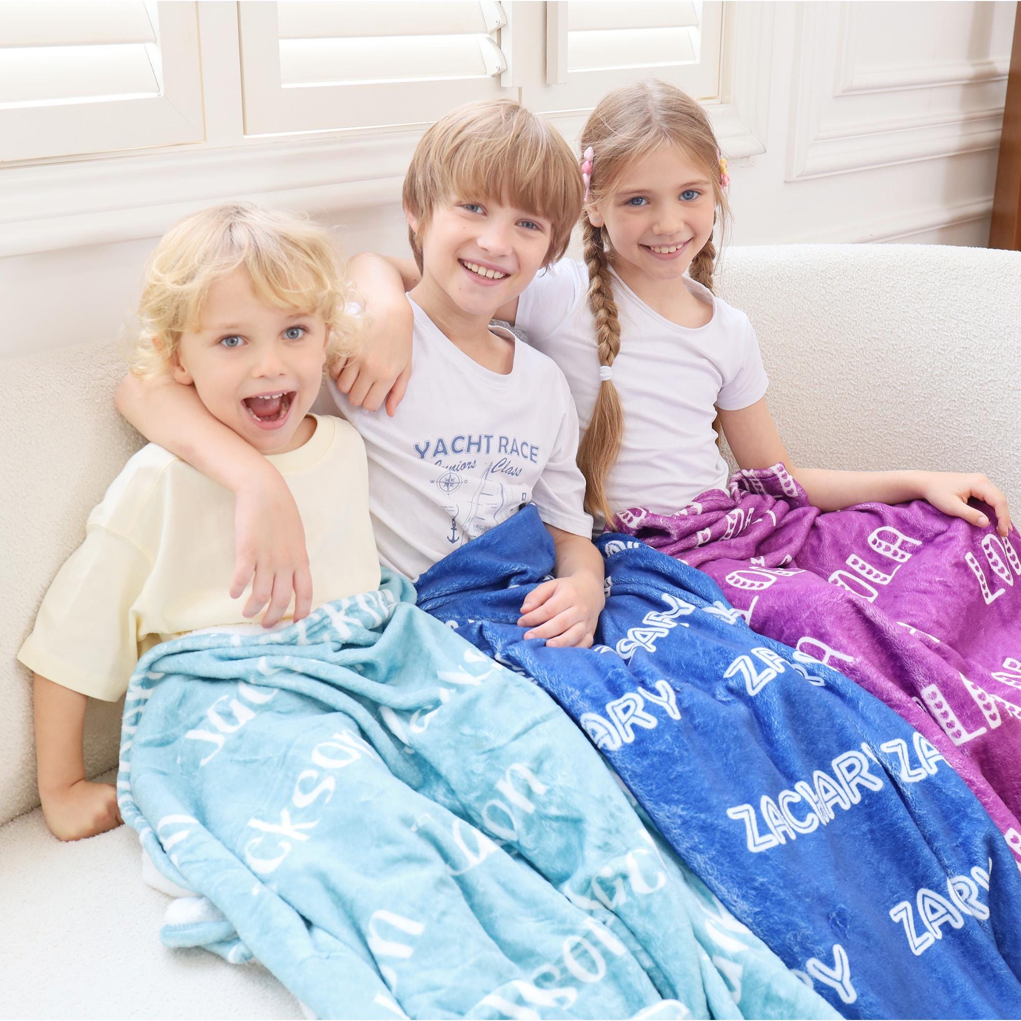 Multi-Color Personalized Baby Blanket, Custom Blanket with Name for Kids/Adult, Custom Nursery Blanket, Blanket Name Gift, Girl Blanket Gift