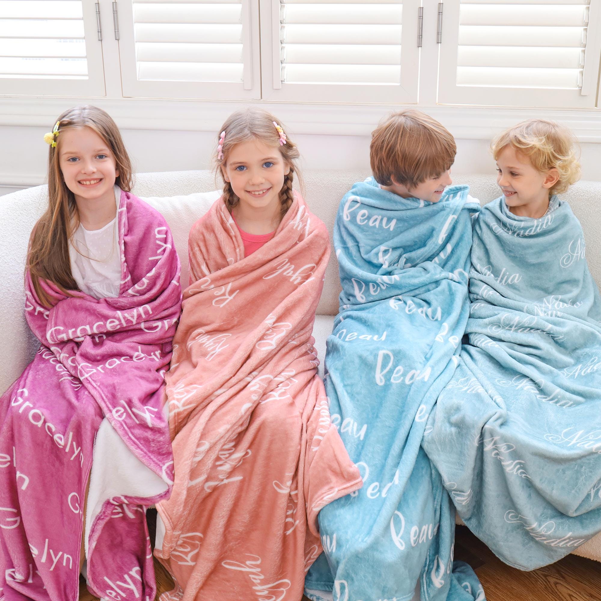 Custom Blanket with Name for Kids, Personalized Baby Blanket for Boys/Girls, Minky Throw Name Blanket, Gifts for Boys, Gifts for Girls