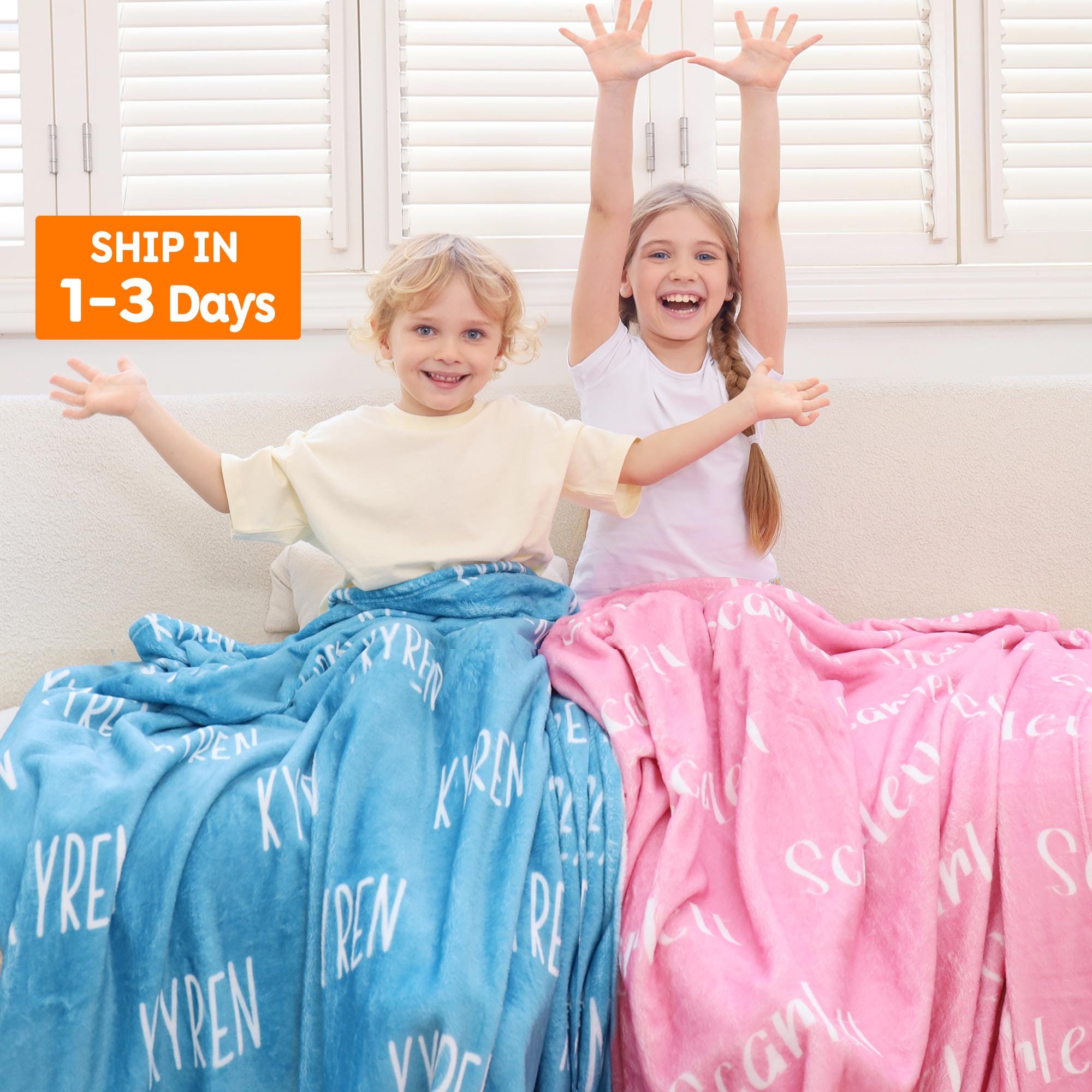 Personalized Blanket with Name for Girls/Boys, Custom Kids Name Blanket, Personalized Blanket Name Gift, Baby Shower Gift, Newborn Gift