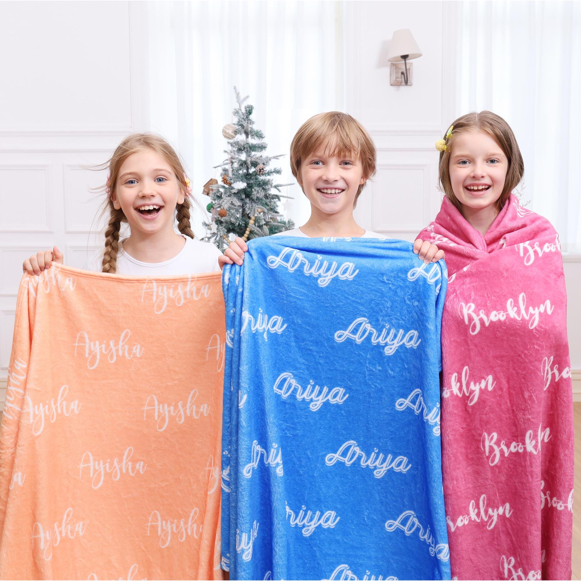 Multiple Color Personalized Name Blanket, Custom Blanket with Name for Girls/Boys, Minky Nursery Blanket, Newborn Gift, Gift for Kids