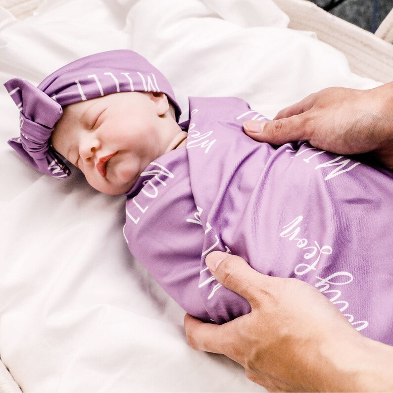 Custom Baby Name Swaddle Personalized Swaddle Newborn Etsy