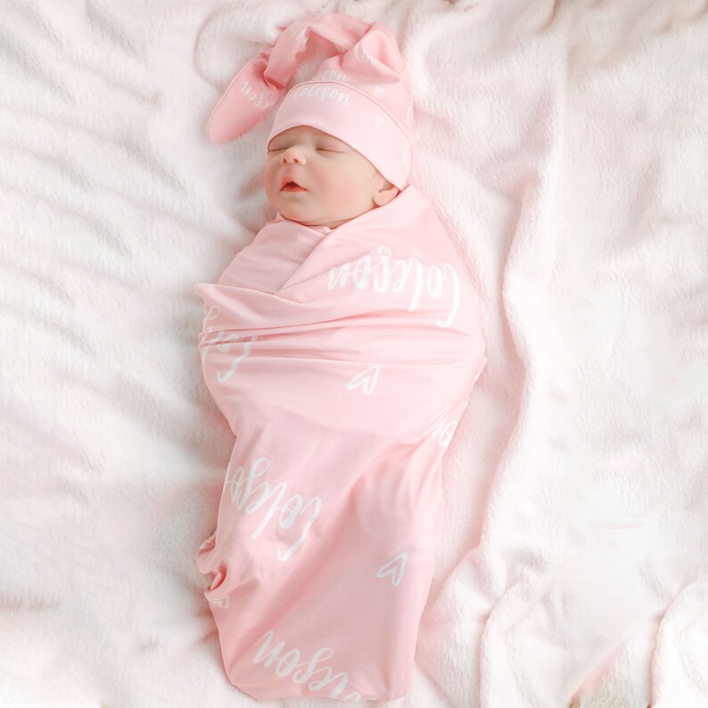 Custom Baby Name Swaddle Personalized Swaddle Newborn Etsy