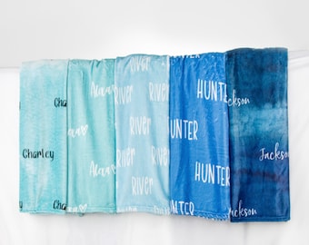 Custom Blue Baby Blankets | Personalized Boys Gifts | Multicolor Kids Blankets | Flannel Blankets | Custom Girls Gifts | Royal Blanket