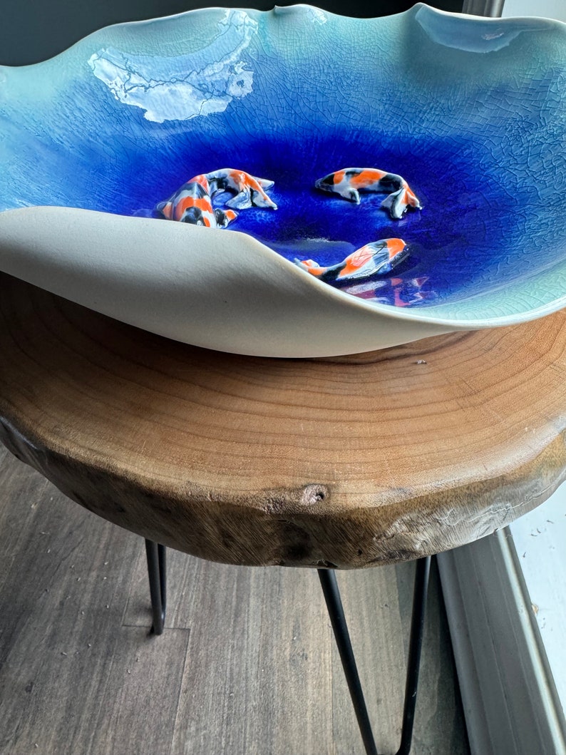 Handmade Wheel Thrown Ceramic Porcelain Pottery Serving Bowl. Art ...