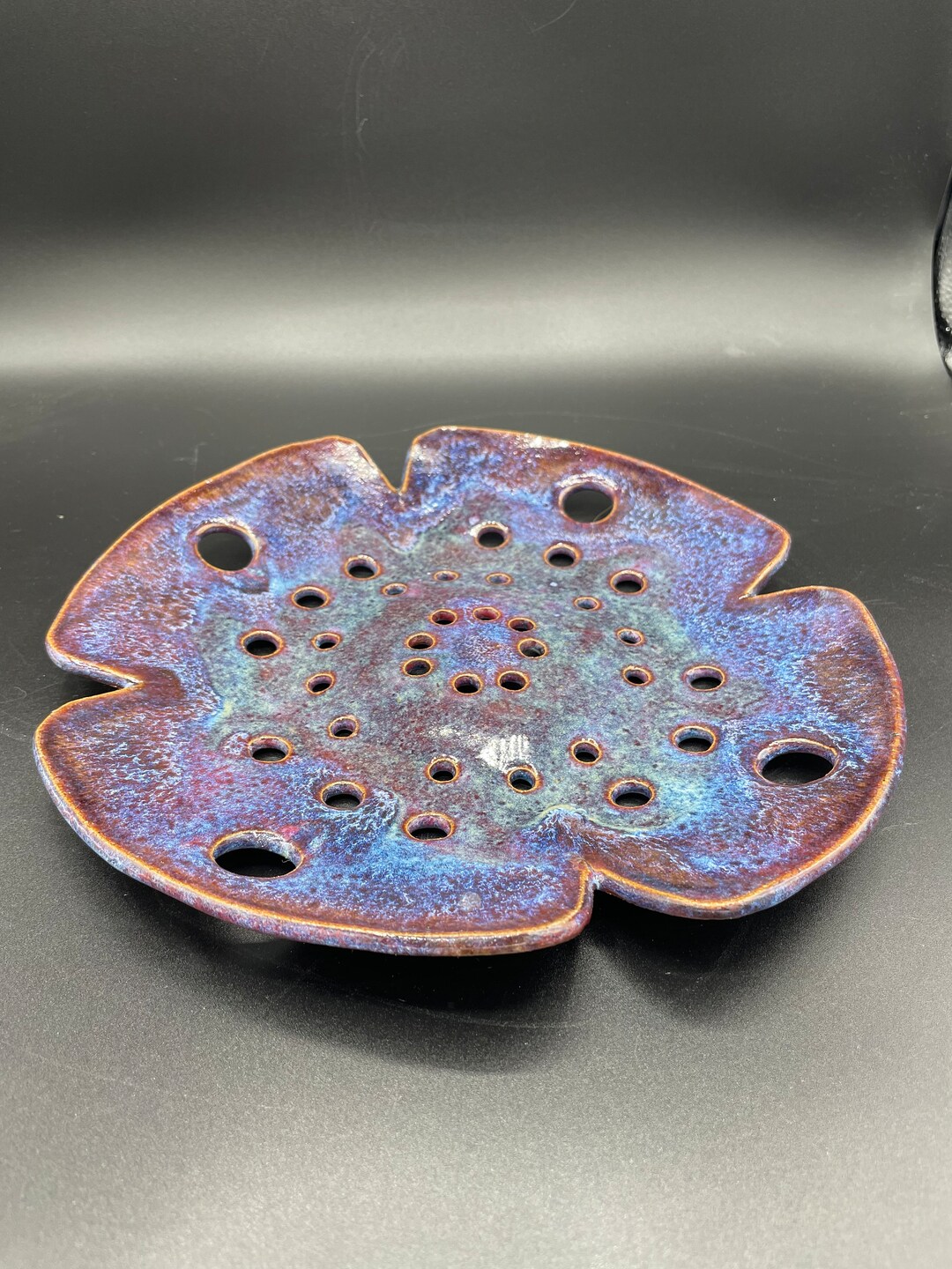 Handmade and Carved Clay Ceramic Blue and Purple Berry Bowl - Etsy