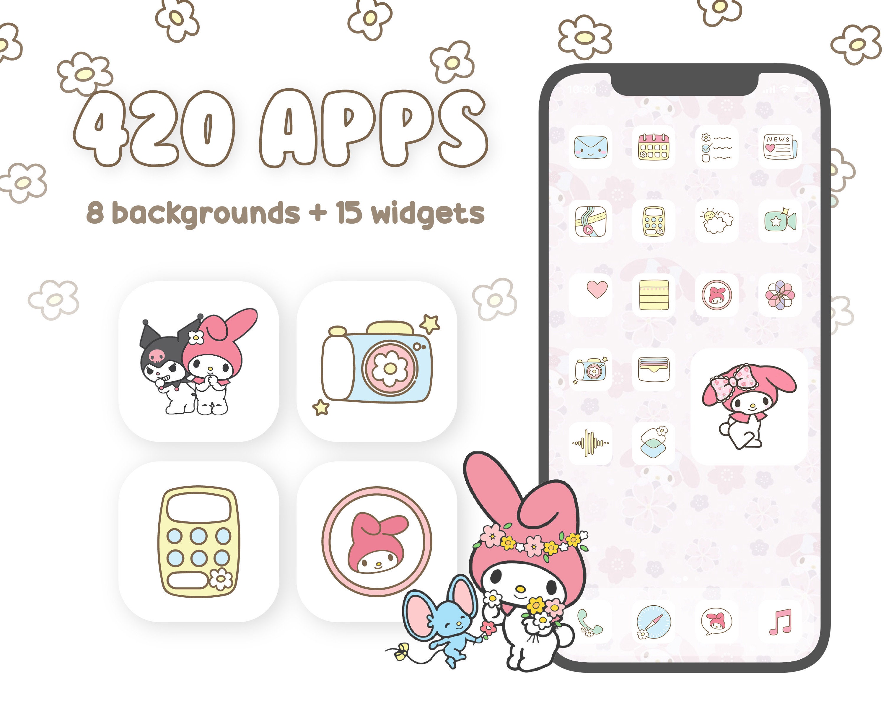 Kuromi App Icons - Sanrio Aesthetic App Icons for iOS14 & Android