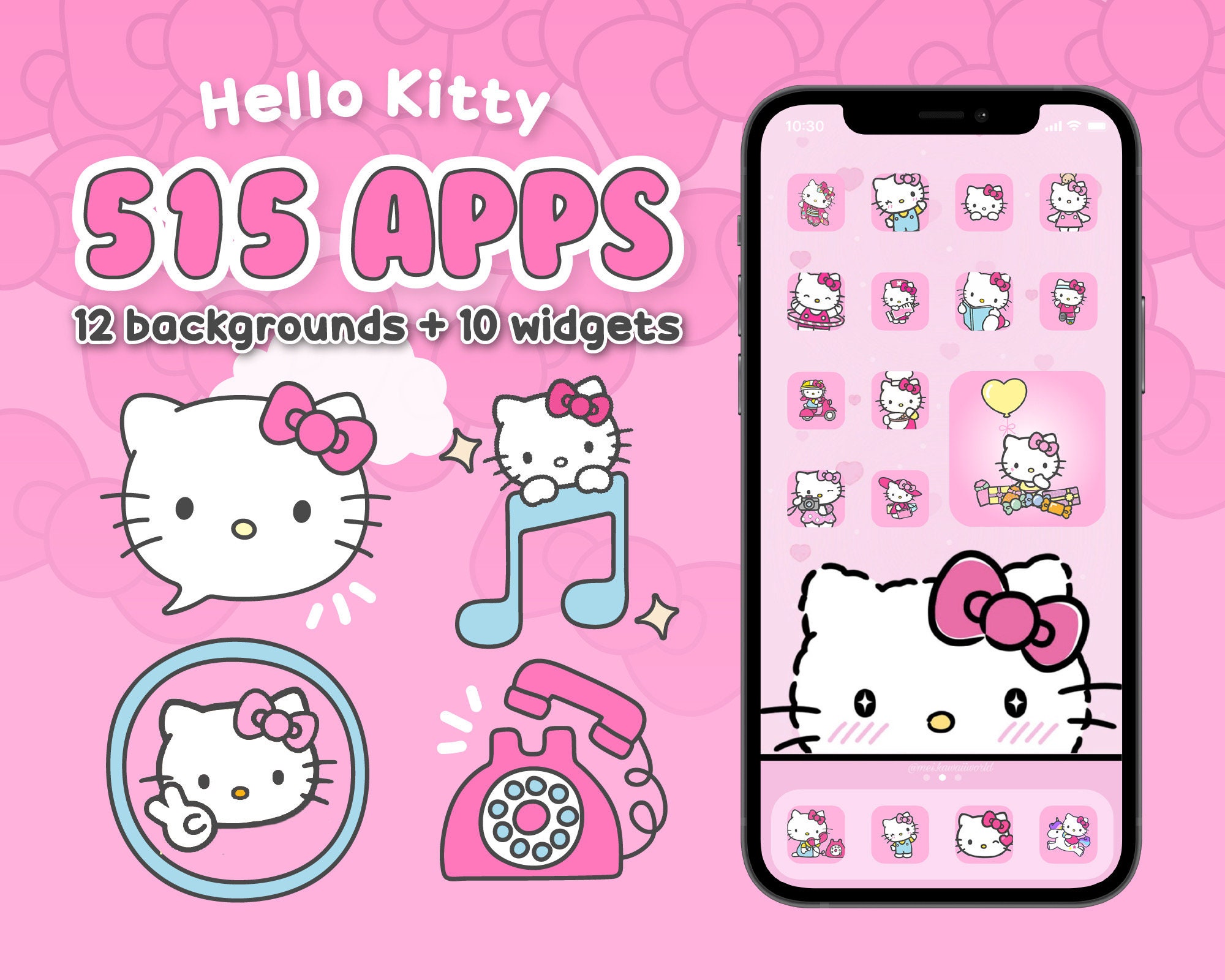 Messages icon  Hello kitty iphone wallpaper, Hello kitty themes, Hello  kitty items