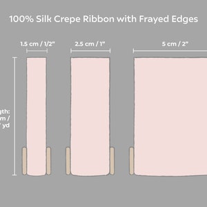 Wstążka jedwabna z surową krawędzią 1/2 1 2 na zaproszenie ślubne Wstążka do pakowania prezentów zdjęcie 2