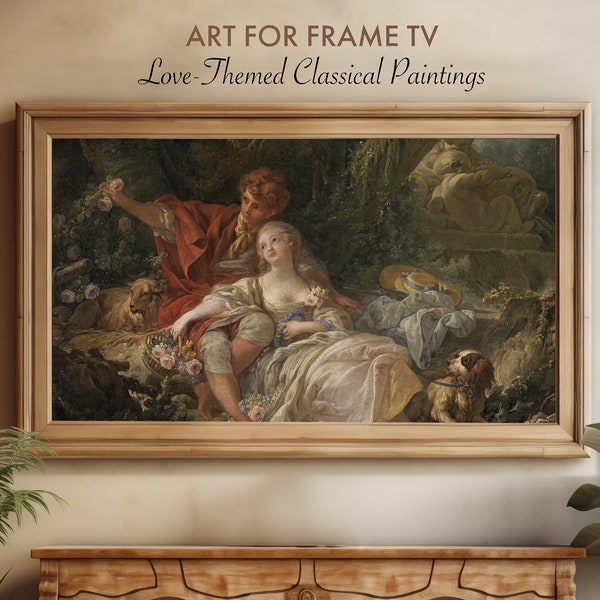 Valentine's Day Frame TV Art February Spring Love | Samsung Frame TV 4k Instant Download | François Boucher Rococo Renaissance Oil Painting