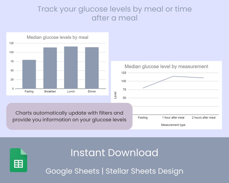 Gestational Diabetes Glucose Food Log Dashboard for Pregnant Expecting ...