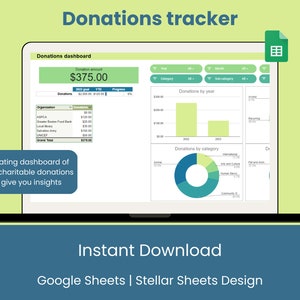 Charitable non-profit donations expense tracker spreadsheet template