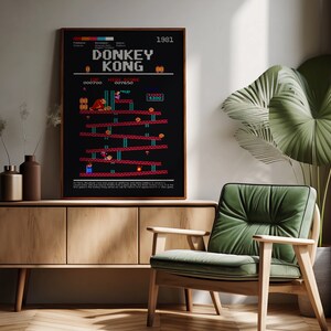 Donkey Kong PRINTABLE Wall Art | Donkey Kong Poster | Retro Game Print ...