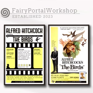 Los pájaros IMPRIMIBLES carteles de películas e información | El cartel de los pájaros | Arte cinematográfico | Póster de película de alta resolución | DESCARGAR Digital Imprimir jpg