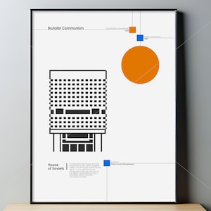 House of Soviets wall art | Brutalist Print | Architecture print | Minimal Wall Art | Modernist Poster | Art Print
