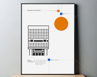 House of Soviets wall art | Brutalist Print | Architecture print | Minimal Wall Art | Modernist Poster | Art Print