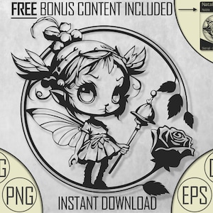 Fairy SVG |Fairy |0010 |SVG |Cut File Clipart Vector Digital Dxf Png Eps