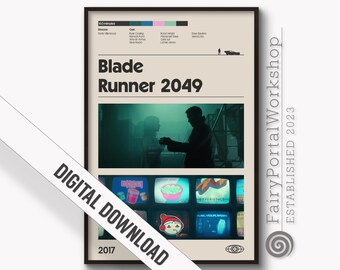 Blade Runner 2049 PRINTABLE Wall Art | Blade Runner 2049 Poster | sci fi print| Green Decor| Digital DOWNLOAD Print jpg