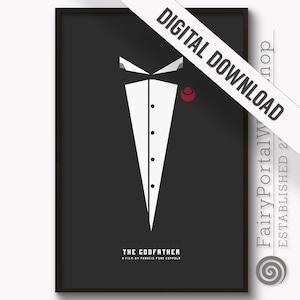 The Godfather PRINTABLE Wall Art | The Godfather Poster | Movie print | Black Decor| Digital DOWNLOAD Print png