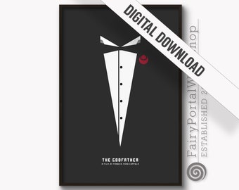 The Godfather PRINTABLE Wall Art | The Godfather Poster | Movie print | Black Decor| Digital DOWNLOAD Print png