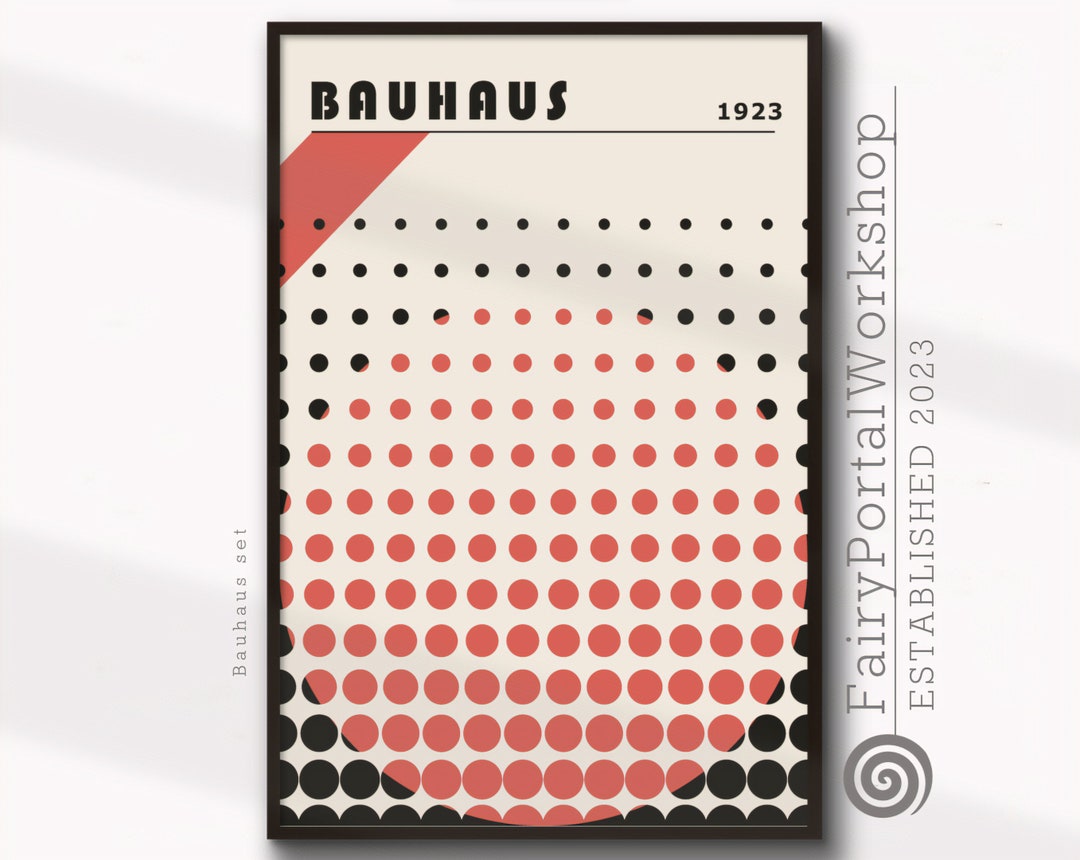 Bauhaus Red PRINTABLE Wall Art| Abstract Poster | Mid Century| Bauhaus ...