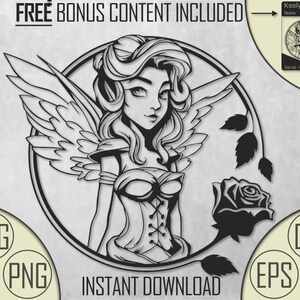 Fairy SVG |Fairy |0021 |SVG |Cut File Clipart Vector Digital Dxf Png Eps