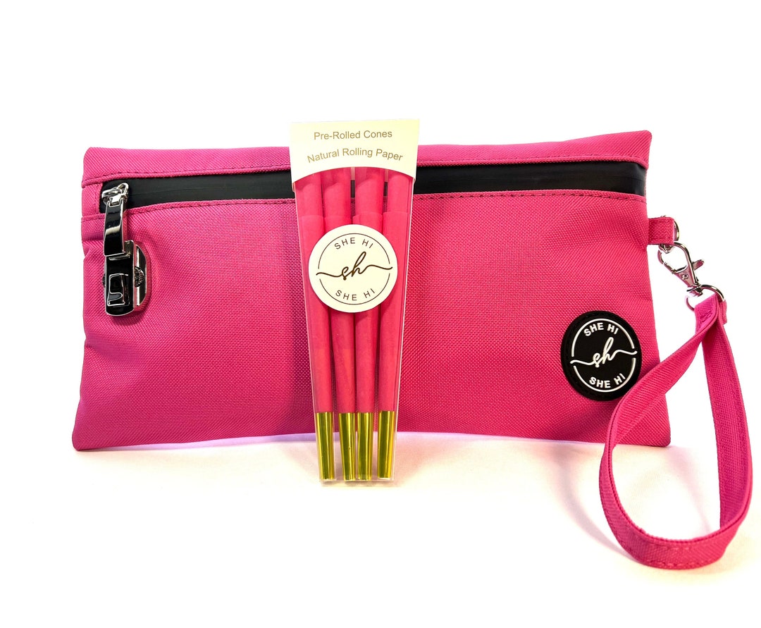 Stash Bag Smell Proof Bag With Lock Pink, Smoking Clutch, Stoner
