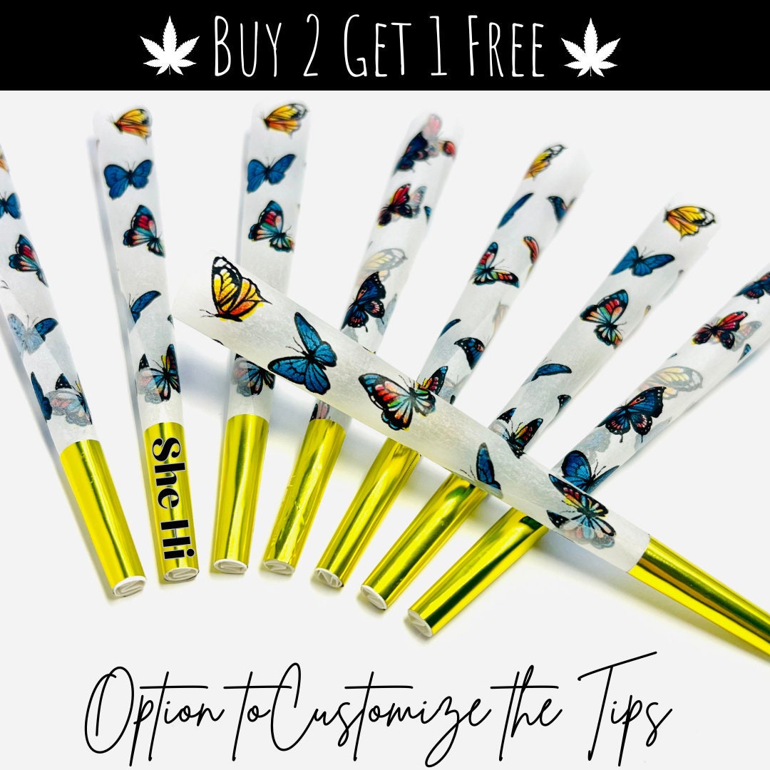 Butterfly Custom Prerolled Cones 8 Pack Personalize Natural Etsy