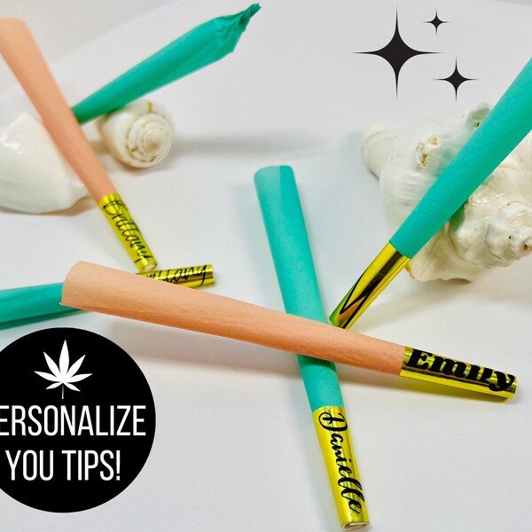 Personalized UNIQUE Prerolled Cones, Custom Stoner Kit Blazy Susan, Name or Initials, Rolling Paper, Cute Girly Smoking Gift Set, Pothead