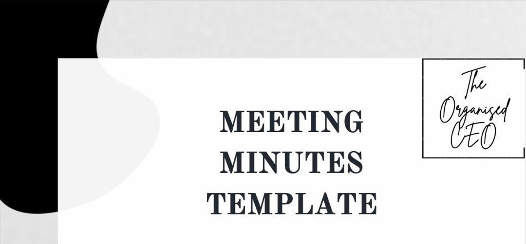 Meeting Minutes Template Etsy