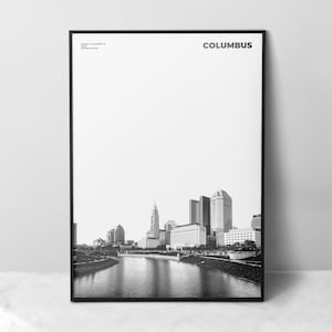 Columbus Print Black and White, Columbus Poster, Columbus Wall Art, Columbus Photo, Ohio Print