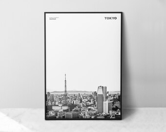 Tokyo Print Black and White, Tokyo Poster, Tokyo Wall Art, Tokyo Photo, Japan Print