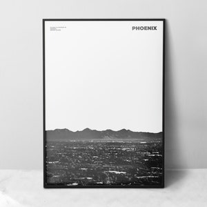 Phoenix Print Black and White, Phoenix Poster, Phoenix Wall Art, Phoenix Photo, Arizona Print