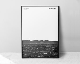 Phoenix Print Black and White, Phoenix Poster, Phoenix Wall Art, Phoenix Photo, Arizona Print