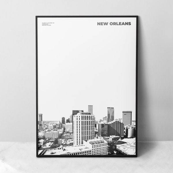 New Orleans Print Black and White, New Orleans Poster, New Orleans Wall Art, New Orleans Photo, Louisiana Print