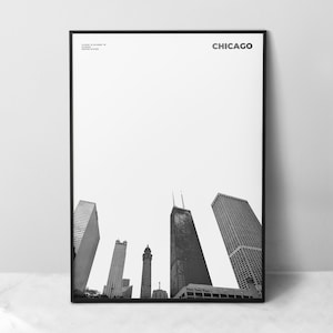 Chicago Print Zwart-Wit, Chicago Poster, Chicago Wall Art, Chicago Photo, Illinois Print